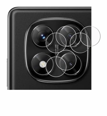 Abbildung des Geräts Xiaomi Redmi Note 14 Pro (NUR Kameraschutz) mit einer Vielzahl des Displayschutzes.