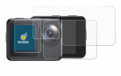 Abbildung des Geräts Akaso Brave 7 LE mit einer Vielzahl des Displayschutzes.