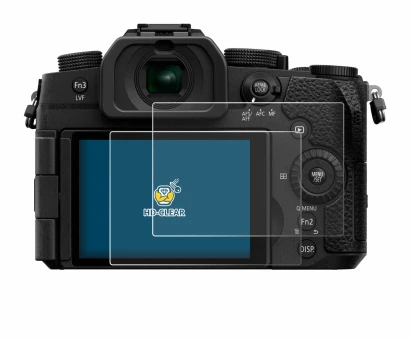 Abbildung des Geräts Panasonic Lumix DC-G97 mit einer Vielzahl des Displayschutzes.