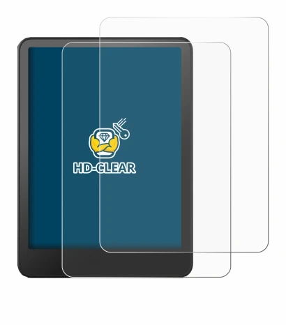 Abbildung des Geräts Amazon Kindle Paperwhite 2024 Signature Edition (12. Gen.) mit einer Vielzahl des Displayschutzes.