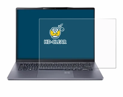 Abbildung des Geräts Acer Swift Go 14 AI mit einer Vielzahl des Displayschutzes.