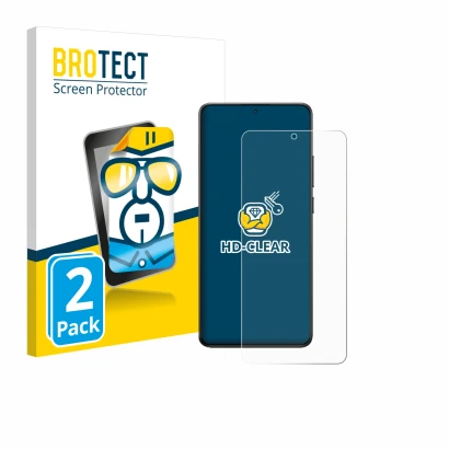 Vorderseite einer Produktverpackung mit dem Markenlogo BROTECT. Daneben ist das Gerät Xiaomi Poco X7 Pro mit dem zugehörigen D