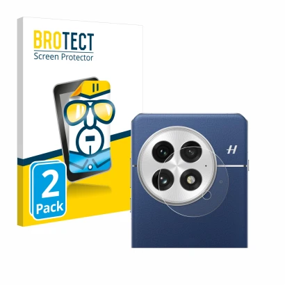Vorderseite einer Produktverpackung mit dem Markenlogo BROTECT. Daneben ist das Gerät OnePlus 13 (NUR Kameraschutz) mit dem zu