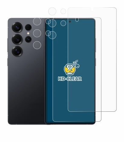 Abbildung des Geräts Samsung Galaxy S25 Ultra Enterprise Edition (Display+Kamera) mit einer Vielzahl des Displayschutzes.