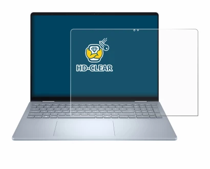 Abbildung des Geräts Dell 16 Plus-2-in-1 mit einer Vielzahl des Displayschutzes.