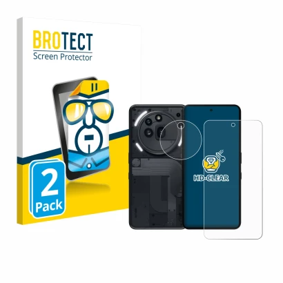 Vorderseite einer Produktverpackung mit dem Markenlogo BROTECT. Daneben ist das Gerät Nothing Phone (3a) Pro (Display+Kamera) 