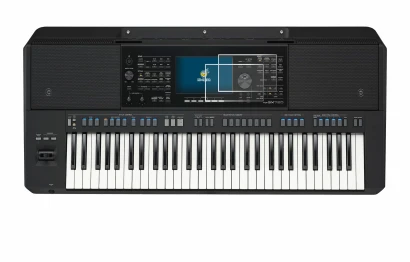 Abbildung des Geräts Yamaha PSR-SX720 mit einer Vielzahl des Displayschutzes.