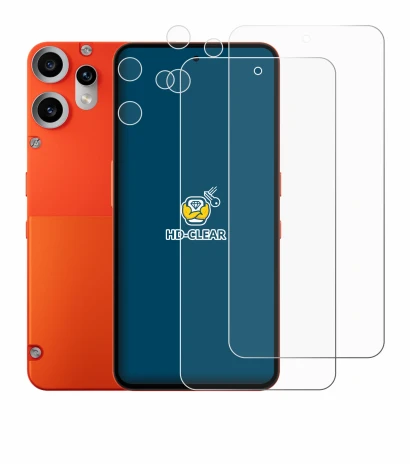 Abbildung des Geräts Nothing CMF Phone 2 Pro (Display+Kamera) mit einer Vielzahl des Displayschutzes.