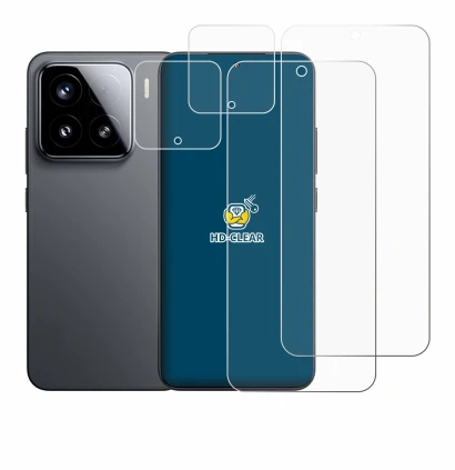 Abbildung des Geräts Xiaomi 15 (Display+Kamera) mit einer Vielzahl des Displayschutzes.