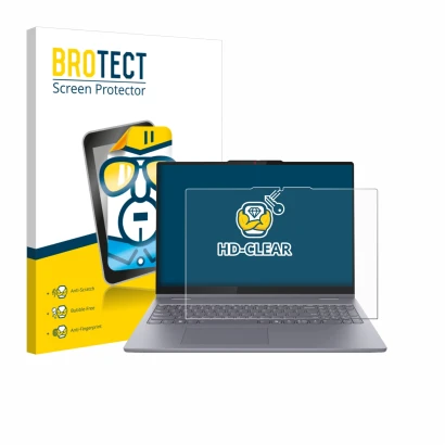 Vorderseite einer Produktverpackung mit dem Markenlogo BROTECT. Daneben ist das Gerät Lenovo IdeaPad 5 2-in-1 14AKP10 mit dem