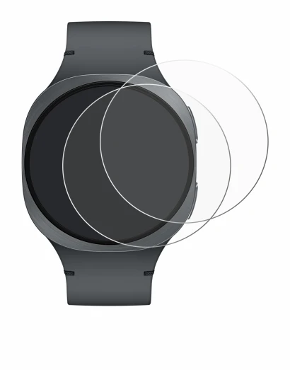 Abbildung des Geräts Samsung Galaxy Watch 8 (40 mm) mit einer Vielzahl des Displayschutzes.
