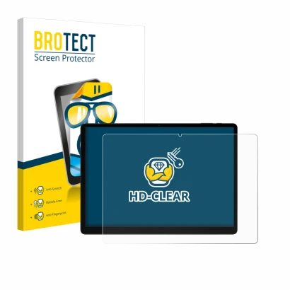 Vorderseite einer Produktverpackung mit dem Markenlogo BROTECT. Daneben ist das Gerät Doogee Tab E3 Max 14 mit dem zugehörigen