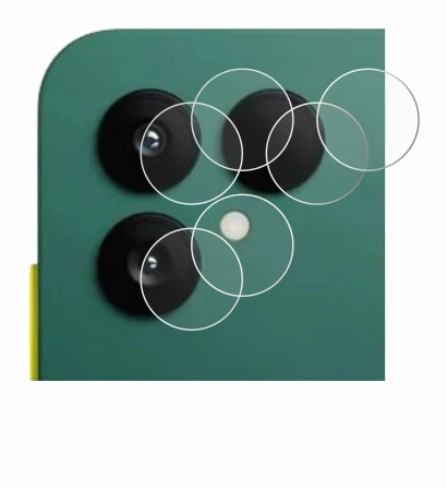 Abbildung des Geräts Fairphone 6 (NUR Kamera) mit einer Vielzahl des Displayschutzes.