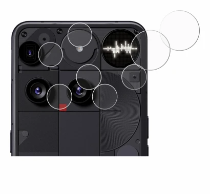 Abbildung des Geräts Nothing Phone (3) (NUR Kameraschutz) mit einer Vielzahl des Displayschutzes.