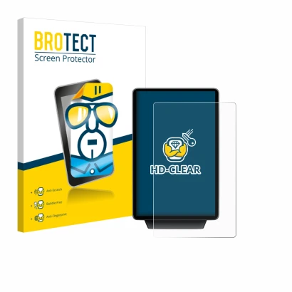 Vorderseite einer Produktverpackung mit dem Markenlogo BROTECT. Daneben ist das Gerät Ford Explorer Electric 2025 mit dem zuge