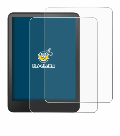 Abbildung des Geräts Amazon Kindle Colorsoft mit einer Vielzahl des Displayschutzes.