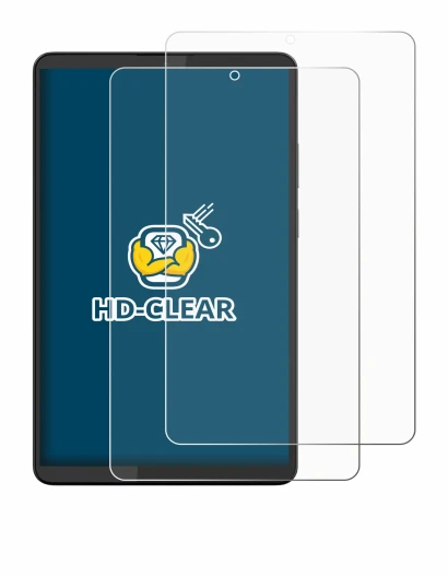 Abbildung des Geräts Lenovo Tab One 8.7" mit einer Vielzahl des Displayschutzes.