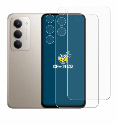 Abbildung des Geräts Xiaomi Redmi 15 (Display+Kamera) mit einer Vielzahl des Displayschutzes.