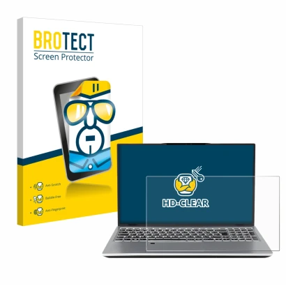 Vorderseite einer Produktverpackung mit dem Markenlogo BROTECT. Daneben ist das Gerät terra Mobile 1551R i7 1355U W11P mit dem