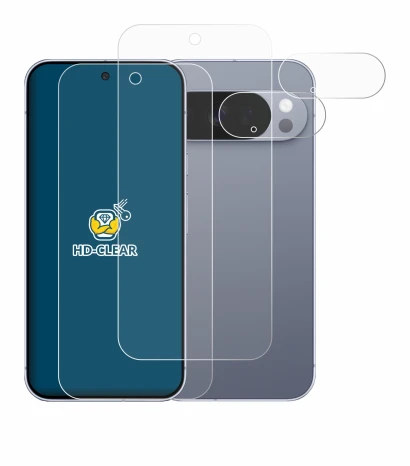 Abbildung des Geräts Google Pixel 10 Pro (Display+Kamera) mit einer Vielzahl des Displayschutzes.