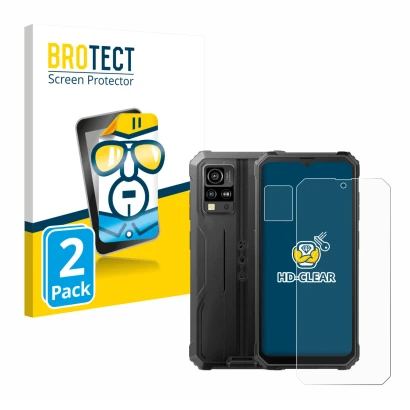 Vorderseite einer Produktverpackung mit dem Markenlogo BROTECT. Daneben ist das Gerät Blackview BV4800 SE (Display+Kamera) mit