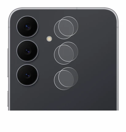 Abbildung des Geräts Samsung Galaxy S25 FE (NUR Kameraschutz) mit einer Vielzahl des Displayschutzes.