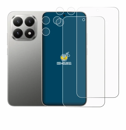 Abbildung des Geräts Xiaomi 15T (Display+Kamera) mit einer Vielzahl des Displayschutzes.