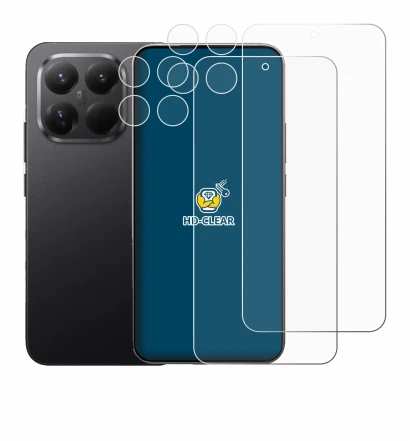 Abbildung des Geräts Xiaomi 15T Pro (Display+Kamera) mit einer Vielzahl des Displayschutzes.