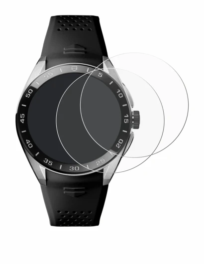 Abbildung des Geräts TAG Heuer Connected Calibre E5 (45 mm) mit einer Vielzahl des Displayschutzes.