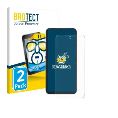 Vorderseite einer Produktverpackung mit dem Markenlogo BROTECT. Daneben ist das Gerät Telekom T Phone 3 Pro mit dem zugehörige
