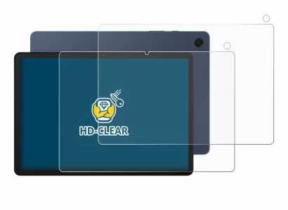 Abbildung des Geräts Samsung Galaxy Tab A9 Plus (Display+Kamera) mit einer Vielzahl des Displayschutzes.