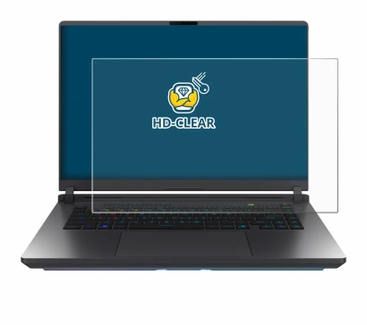 Abbildung des Geräts ASUS ROG Strix G16 2025 mit einer Vielzahl des Displayschutzes.