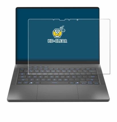 Abbildung des Geräts ASUS ROG Zephyrus G14 2025 GA403 mit einer Vielzahl des Displayschutzes.