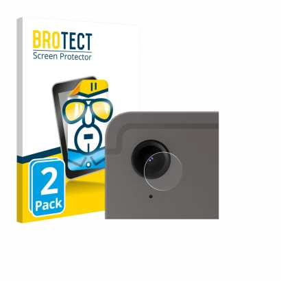 Vorderseite einer Produktverpackung mit dem Markenlogo BROTECT. Daneben ist das Gerät Samsung Galaxy Tab S9 FE (NUR Kameraschu