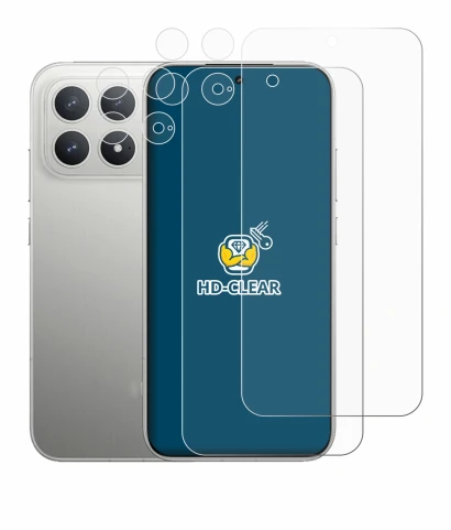 Abbildung des Geräts Xiaomi Poco F8 Pro (Display+Kamera) mit einer Vielzahl des Displayschutzes.