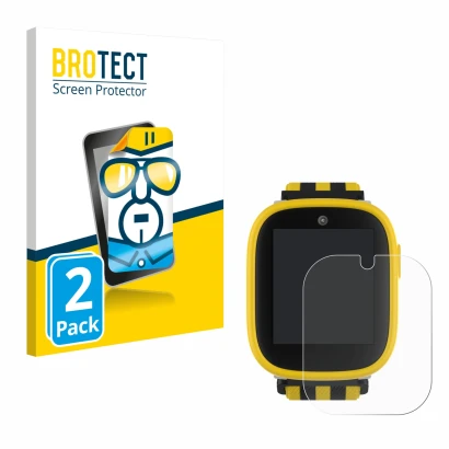 Vorderseite einer Produktverpackung mit dem Markenlogo BROTECT. Daneben ist das Gerät Xplora X6 Play BVB-Edition mit dem zugeh