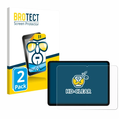 Vorderseite einer Produktverpackung mit dem Markenlogo BROTECT. Daneben ist das Gerät OnePlus Pad Go 2 mit dem zugehörigen Dis