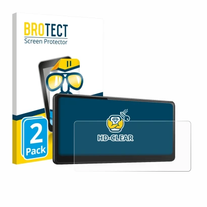 Vorderseite einer Produktverpackung mit dem Markenlogo BROTECT. Daneben ist das Gerät CarpodGo T3 Pro 8.9