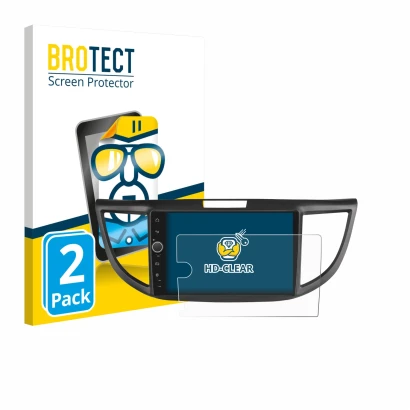 Vorderseite einer Produktverpackung mit dem Markenlogo BROTECT. Daneben ist das Gerät Joying Car Radio 9