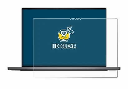 Abbildung des Geräts Dell XPS 16 DA16260 mit einer Vielzahl des Displayschutzes.