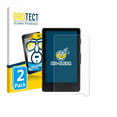 Vorderseite einer Produktverpackung mit dem Markenlogo BROTECT. Daneben ist das Gerät Xteink X4 mit dem zugehörigen Displaysch