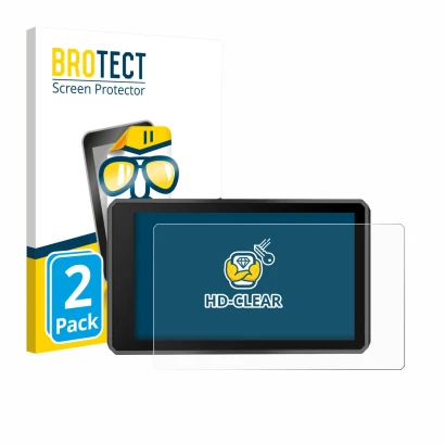 Vorderseite einer Produktverpackung mit dem Markenlogo BROTECT. Daneben ist das Gerät Garmin zumo XT3 4.7" mit dem zugehörigen