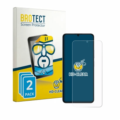 Vorderseite einer Produktverpackung mit dem Markenlogo BROTECT. Daneben ist das Gerät realme Note 80 mit dem zugehörigen Displ