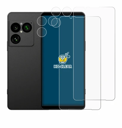 Abbildung des Geräts Sony Xperia 1 VIII (Display+Kamera) mit einer Vielzahl des Displayschutzes.