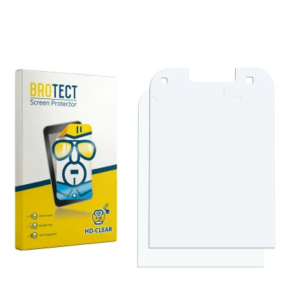 Vorderseite einer Produktverpackung mit dem Markenlogo BROTECT. Daneben ist der zugehörige Displayschutz.