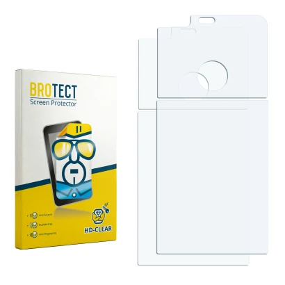 Vorderseite einer Produktverpackung mit dem Markenlogo BROTECT. Daneben ist der zugehörige Displayschutz.