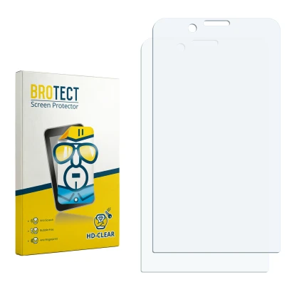 Vorderseite einer Produktverpackung mit dem Markenlogo BROTECT. Daneben ist der zugehörige Displayschutz.