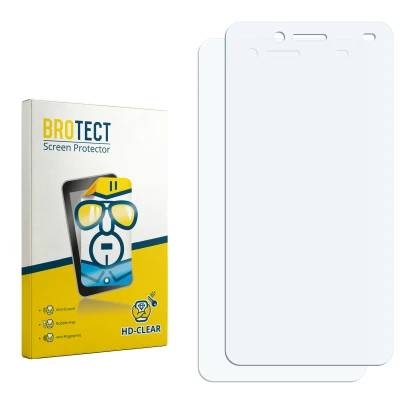Vorderseite einer Produktverpackung mit dem Markenlogo BROTECT. Daneben ist der zugehörige Displayschutz.