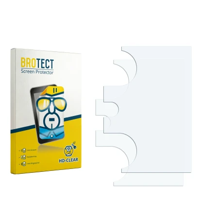 Vorderseite einer Produktverpackung mit dem Markenlogo BROTECT. Daneben ist der zugehörige Displayschutz.