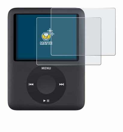 Abbildung des Geräts Apple iPod nano (3. Gen.) mit einer Vielzahl des Displayschutzes.
